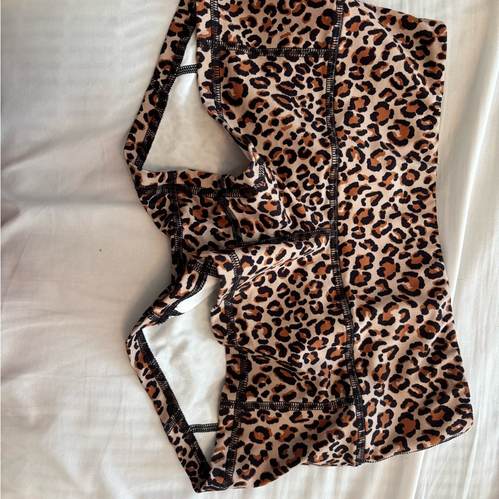 Fleo Leopard Print Athletic Shorts - Brown/Black